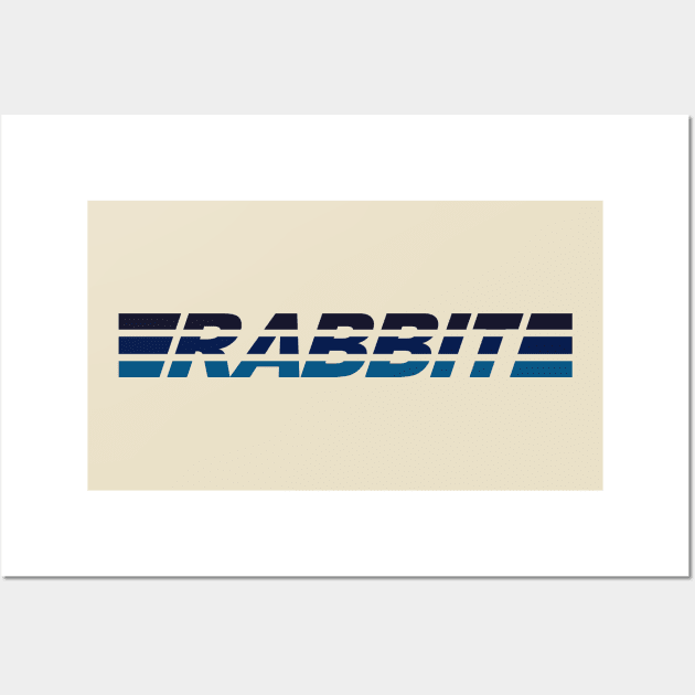 Rabbit - Blue Wall Art by Printstripe